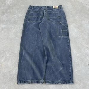 Vintage Baggy Black Faded Carpenter Loose Fit Skater Jeans